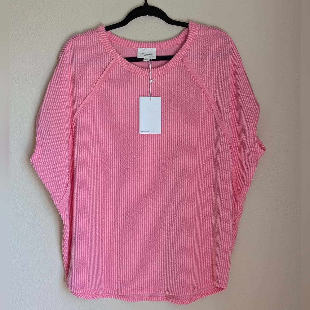 NWT Andree by Unit Pink Dolman Top Size L
